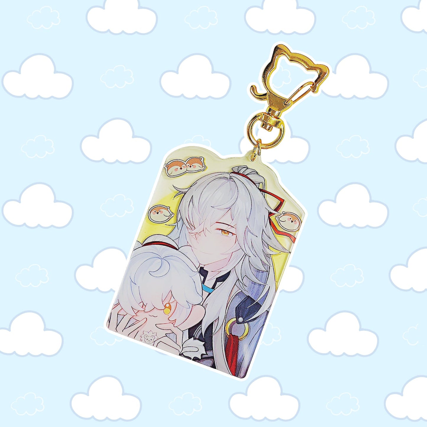 Jing Mimi Keyring Charm - Whispering Cloud - Original Plush Customized Design Honkai: Star Rail Jing Mimi Pendant Double Expression