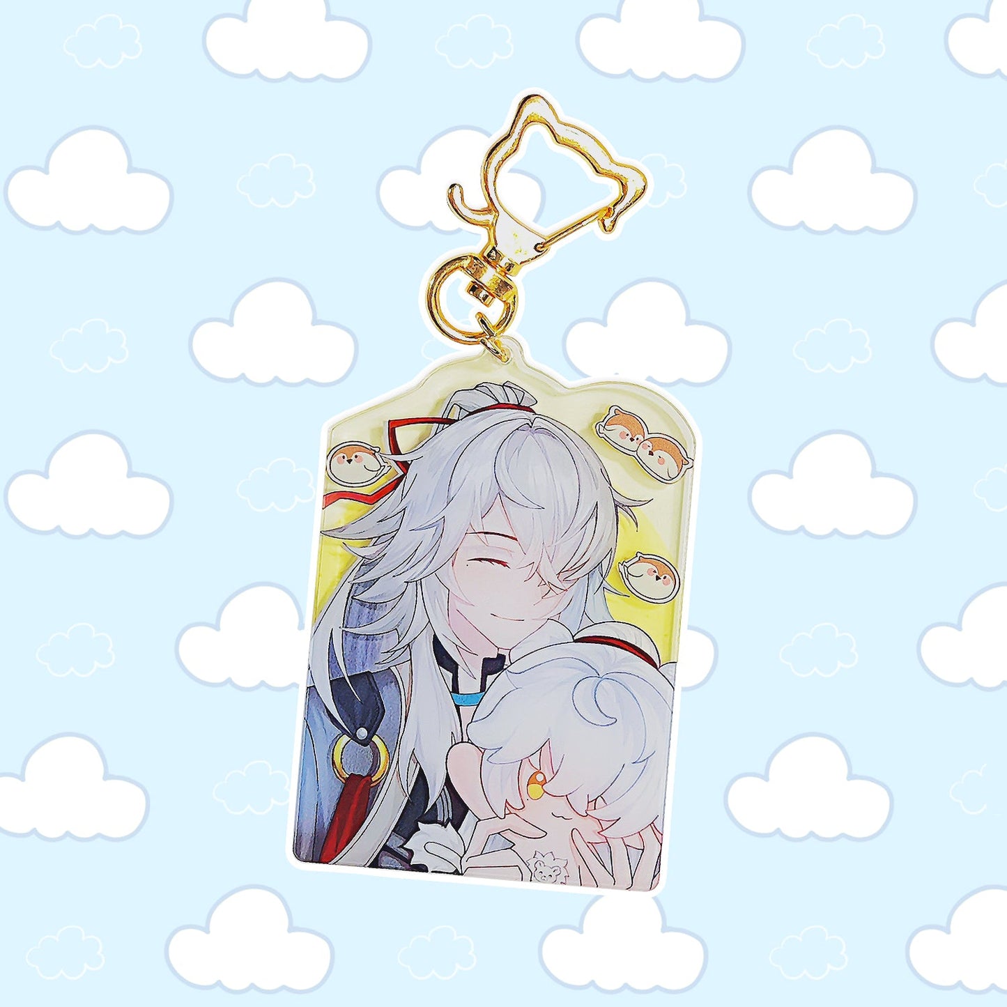 Jing Mimi Keyring Charm - Whispering Cloud - Original Plush Customized Design Honkai: Star Rail Jing Mimi Pendant Double Expression