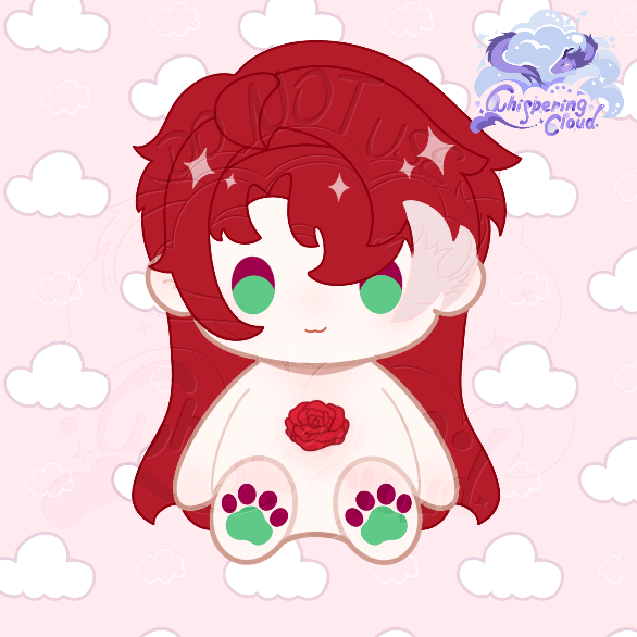 Rose Pastry Plush - Whispering Cloud - Original Plush Honkai: Star Rail Customized Design Rose Pastry 40cm Peluche